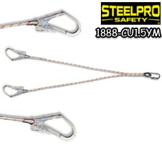 تصویر لنیارد دو بازو طنابی با قلاب Steelpro Safety مدل CU یک و نیم YM